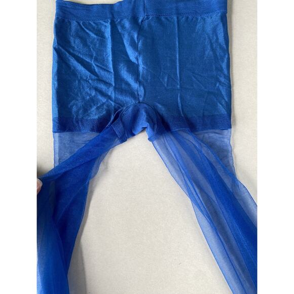 GIVENCHY Stockings Womens Size B Blue Shimmery Sheer Pantyhose Designer Tights - Picture 9 of 11
